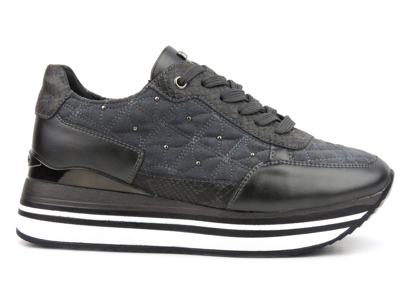 Sneakersy damskie na platformie - INBLU IN001316, szare