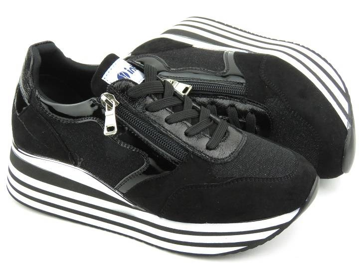 Sneakersy damskie na platformie - INBLU IN000224, czarne