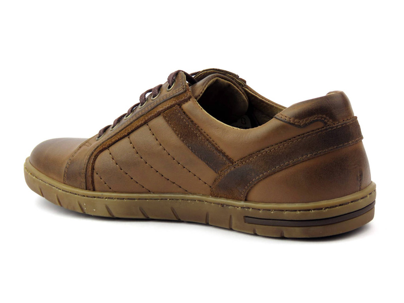 Skórzane półbuty męskie na co dzień - RIKO 933, brązowe