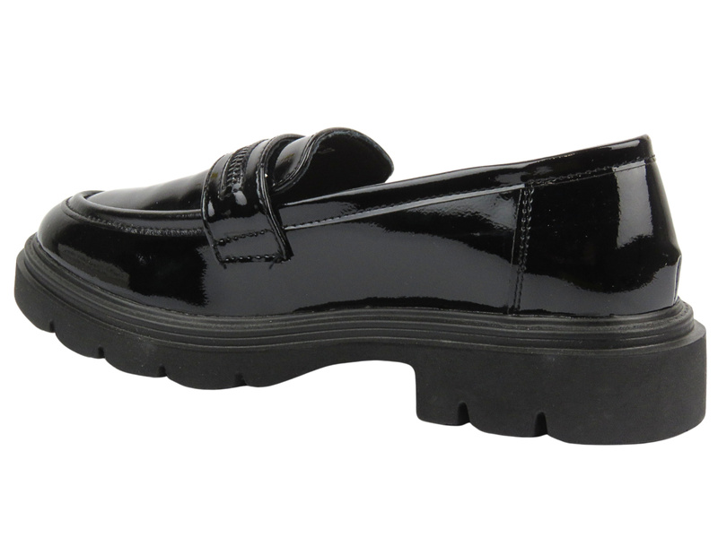 Skórzane półbuty damskie czarne lakierowane Sokolski CF J24-360