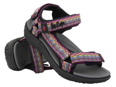 Sandały damskie sportowe - Lee Cooper 25-34-3565L, fioletowo-szare