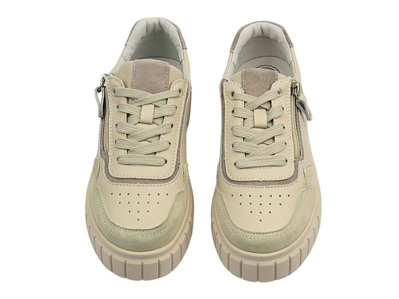 Sneakersy damskie na platformie beżowe Evento 25SP17-8350