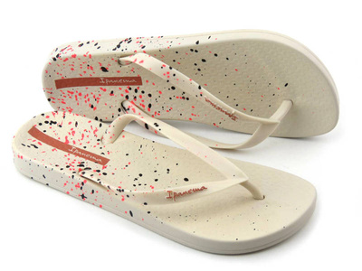 Wodoodporne japonki damskie Ipanema 26592, beżowe z różem