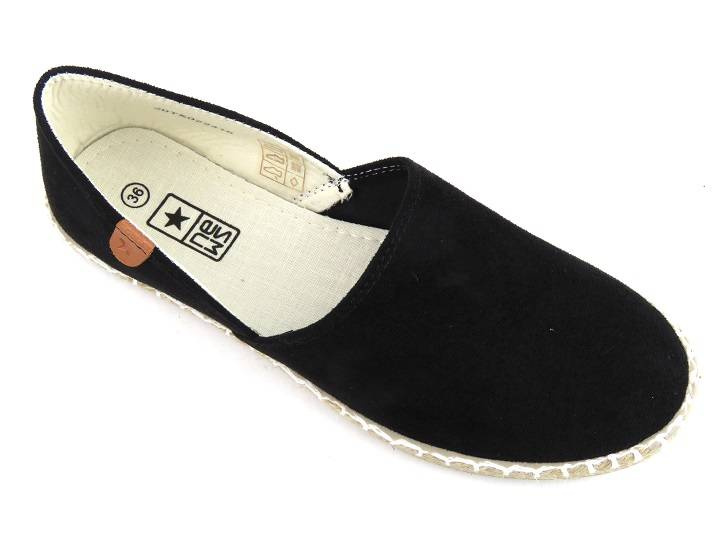 Espadryle damskie z wyciętą cholewką - N.E.W.S. 20TX02-2416, czarne