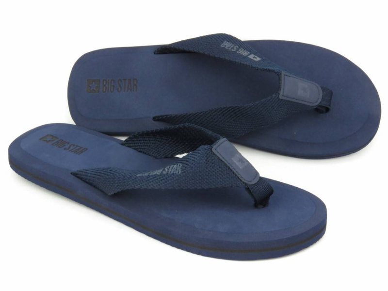 Japonki męskie na miękkiej piance - BIG STAR LL174617, granatowe