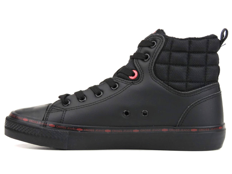 Ocieplane trampki męskie za kostkę - CROSS JEANS KK1R4054C, czarne