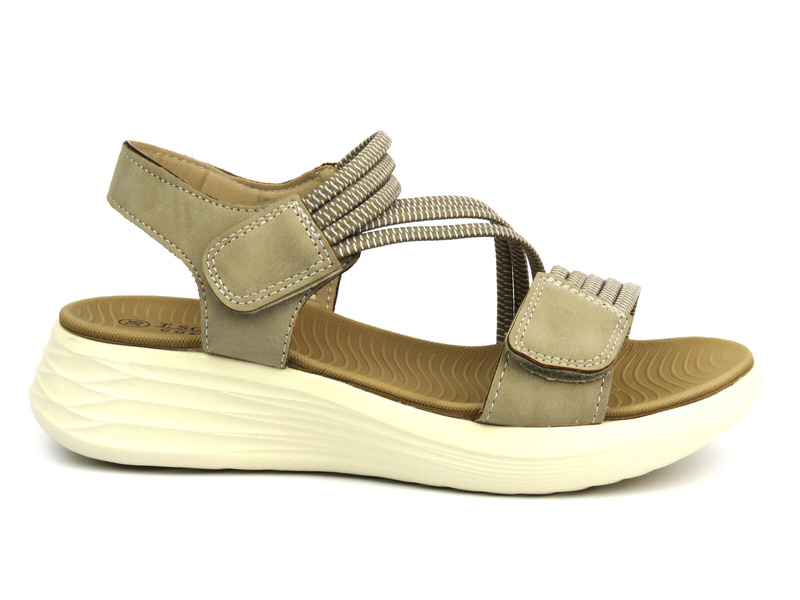 Sandały damskie na platformie - Sokolski CH L24-379, beżowe