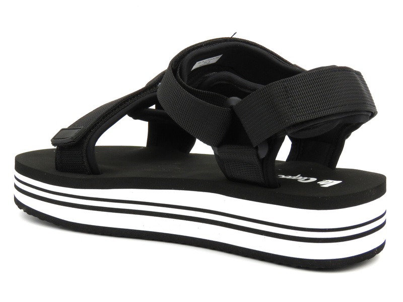 Sportowe sandały damskie na platformie- Lee Cooper LCW-24-05-2753L, czarno-białe