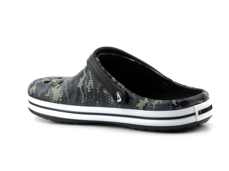 Klapki męskie, clogsy - AMERICAN CLUB CL 01/22, czarne moro