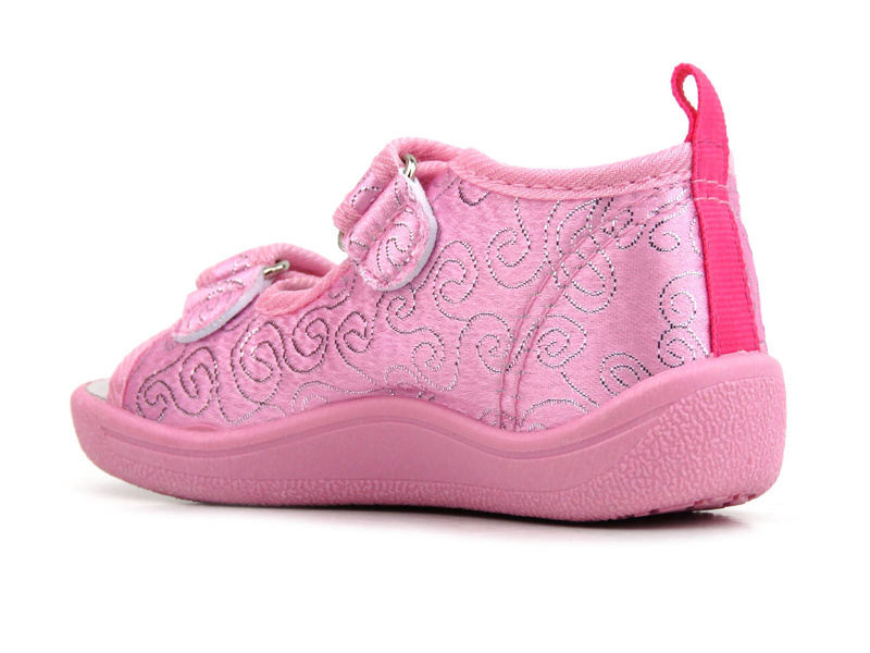 Sandałki dziecięce na rzepy - American Club TEN 38/22, różowe z jednorożcem