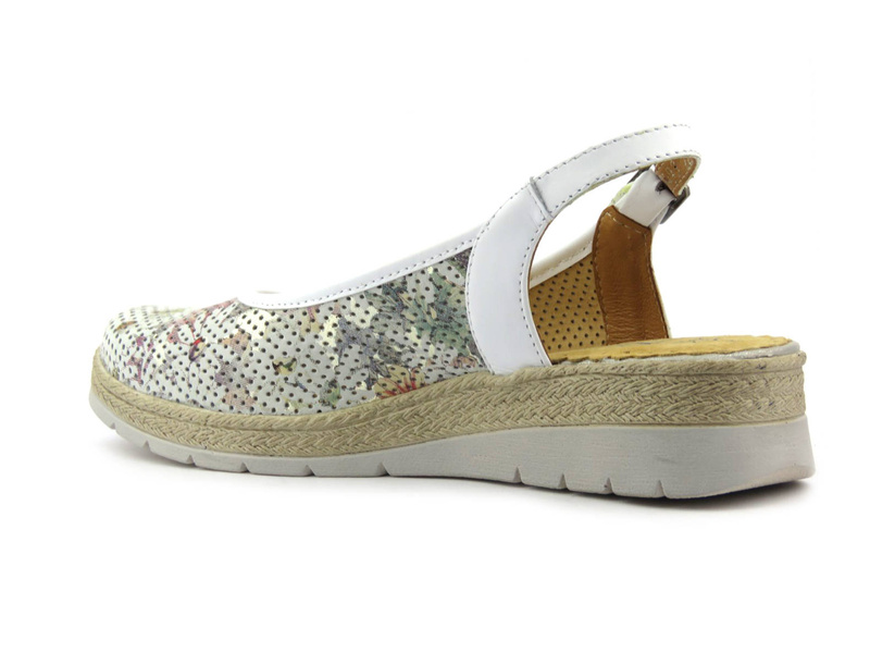 Skórzane sandały damskie profilaktyczne - Kosela Medic 9493, białe