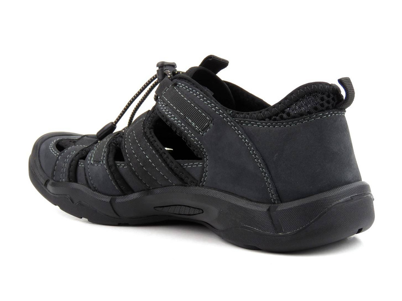 Przewiewne półbuty męskie codzienne - AMERICAN CLUB CY11/21, ciemnoszare