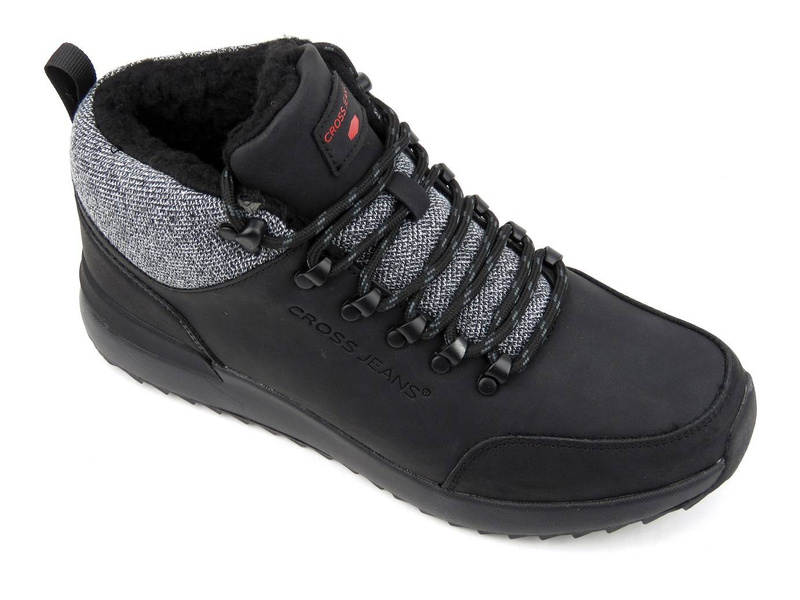 Trzewiki, buty męskie zimowe CROSS JEANS EE1R4113C, czarne