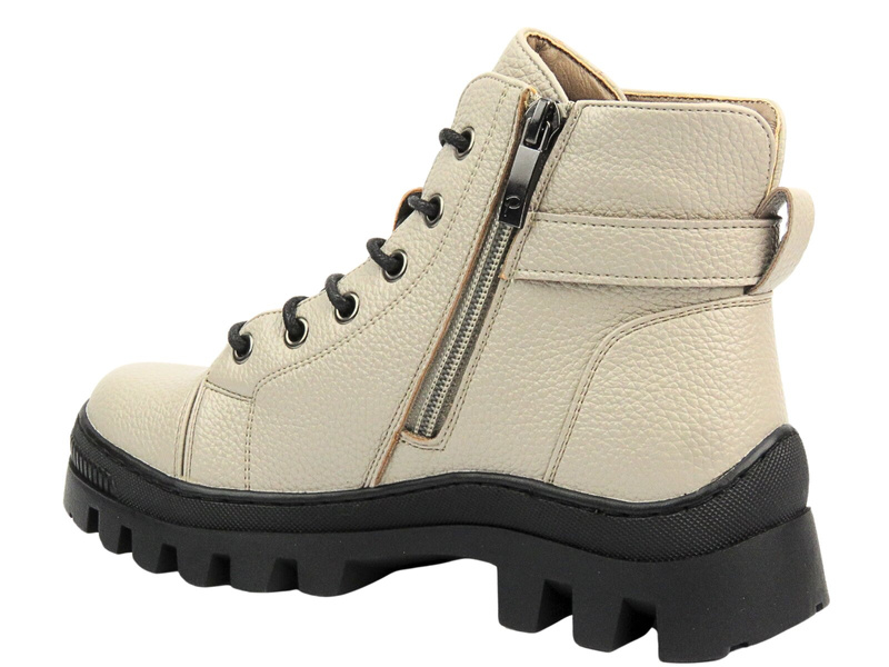 BOTKI DAMSKIE POTOCKI 12168 SUWAK BEŻOWE WYGODNE SUWAK