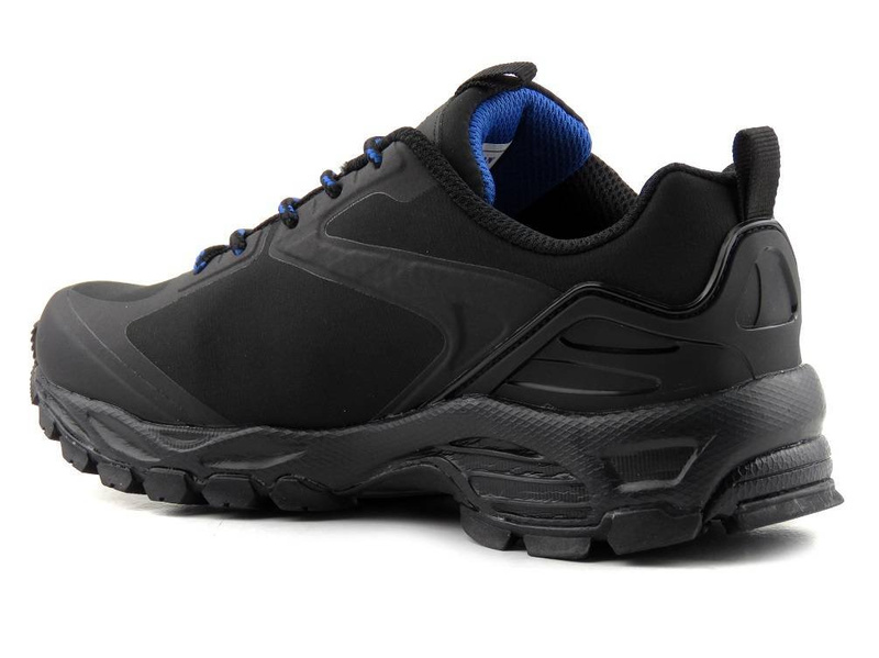 Trekkingi męskie młodzieżowe czarno-niebieskie American Club Softshell HL 18/21