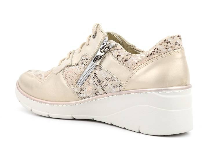 Sneakersy damskie skórzane, wygodne - Helios Komfort 347, złote