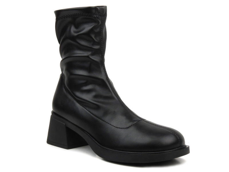 Botki damskie na obcasie- Evento 23BT35-6449, czarne