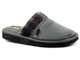 Welurowe kapcie męskie MANITU 220007-09, szare