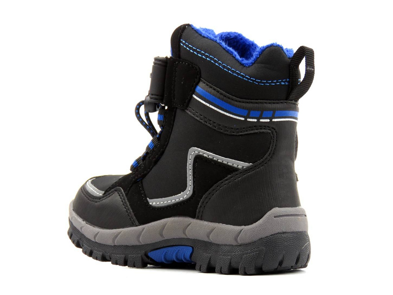 Ciepłe śniegowce dziecięce AMERICAN CLUB Soft Shell HL 31/21(22), czarne z niebieskim