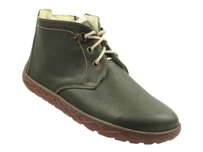 Barefoot botki minimalistyczne damskie oliwkowe Helios Komfort 501P