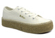 Trampki damskie z plecioną podeszwą- LEE COOPER LCW-24-44-2410L, białe