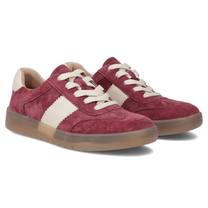 Skórzane sneakersy damskie bordowe Filippo DP6770/25