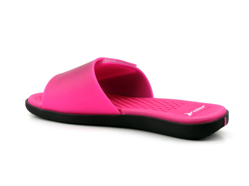 Sportowe klapki damskie z regulacją szerokości - RIDER 83170, czarno-różowe