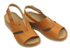Skórzane sandały damskie - HELIOS Komfort 143, jasnobrązowe 2