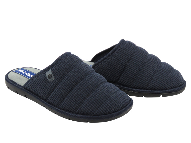 Kapcie Męskie Z Miękką Wkładką INBLU 91-32 Granatowe Wsuwane