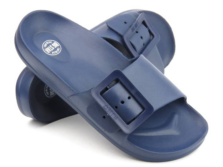 Gumowe klapki damskie z klamrą - Big Star FF274A388, granatowe