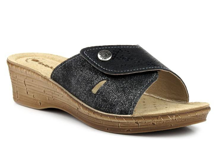 Klapki damskie na rzep - INBLU 26-79, czarne