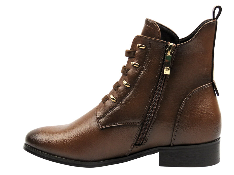 Ocieplane botki damskie brązowe - Potocki 25-12665