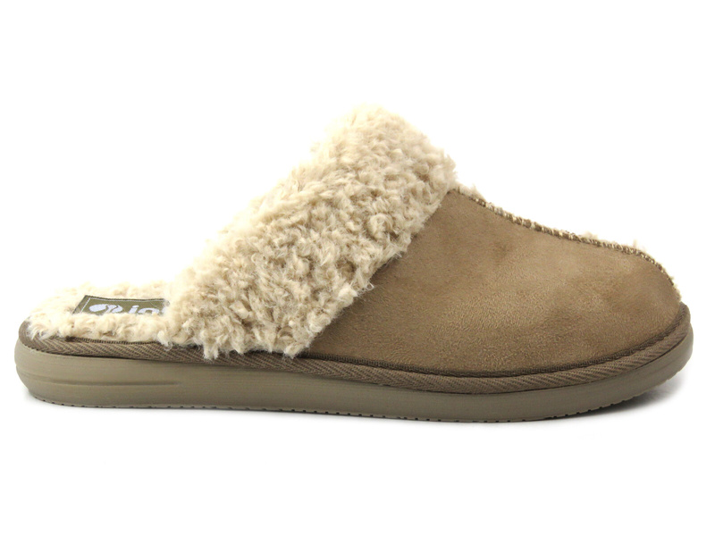 Miękkie kapcie damskie z futerkiem - INBLU EK-10, beżowe