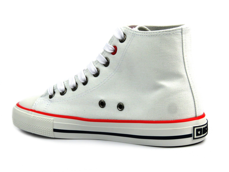 Wysokie trampki damskie - Big Star NN274660, białe