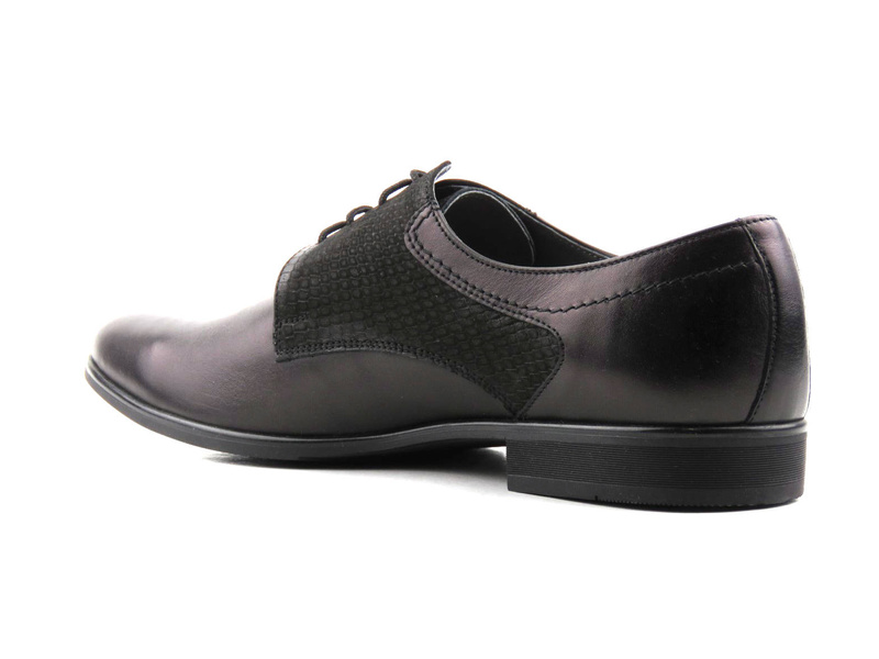 Eleganckie półbuty męskie skórzane - MOSKAŁA 810, czarne F