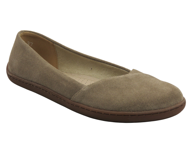 Barefoot skórzane minimalistyczne półbuty damskie beżowe Nika Komfort 1451