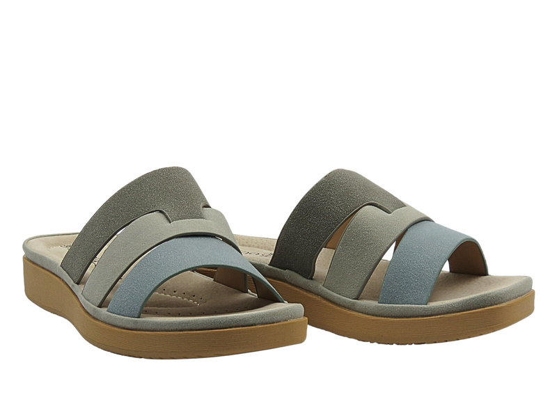 Klapki damskie niebieskie Scalina 834369 Modny desing