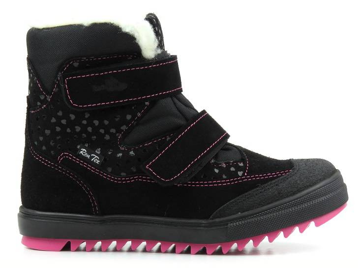 Ciepłe trzewiki dziecięce z membraną - Ren But 32-4439, czarne