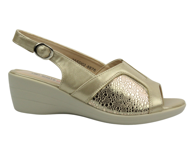 Sandały damskie ze skórzaną wkładką - Unisoft 25SD02-8876, beżowe