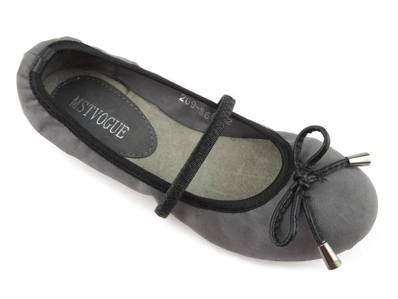 Baleriny dziecięce MSTVOGUE 209-S66, szare