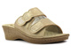 Klapki damskie z paskami na rzep - INBLU 26-75, piaskowe