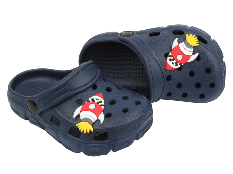 Klapki dziecięce clogsy - Realpaks D-302, granarowe