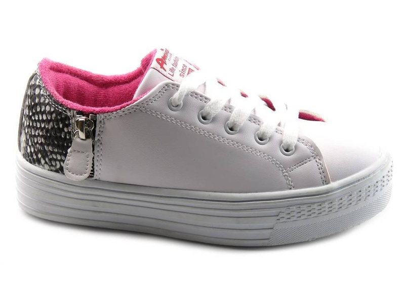 Buty sportowe młodzieżowe - AMERICAN CLUB K1569A, białe