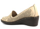 Ażurowe półbuty damskie na koturnie - Comfortabel 730015-08, beżowe