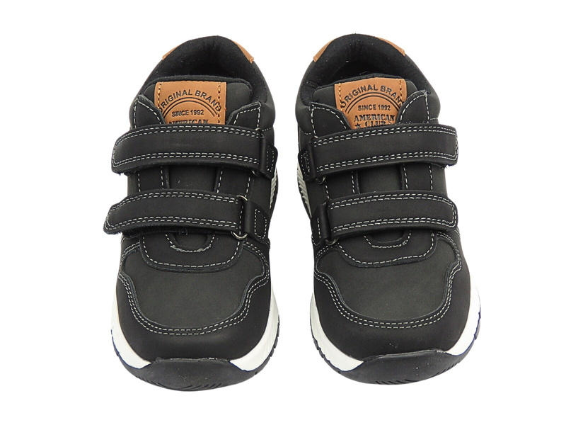 Buty dziecięce sportowe na rzepy czarne American Club XD 131