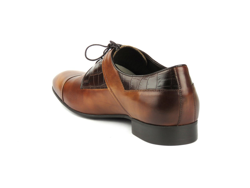 Skórzane caponki męskie wizytowe Conhpol 6460, brązowe