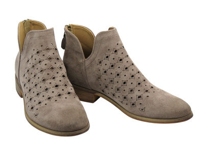 Botki damskie ażurowe beżowe Potocki 25-12664