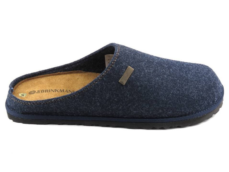 Filcowe kapcie męskie ze skórzaną wkładką - Brinkmann 220296-5, granatowe
