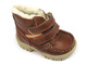 Trzewiki dziecięce z grubą wełną owczą - HELIOS 030/1, brązowe