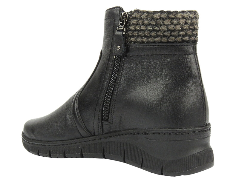 Skórzane botki damskie - AXEL 4504, czarne